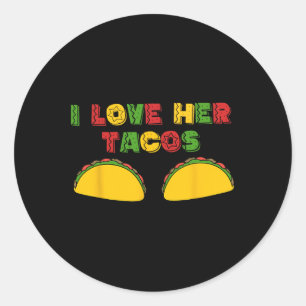 Ik hou van zijn Jalapeno Ik hou van haar taco's Fu Ronde Sticker