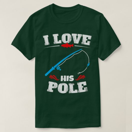  ik hou van zijn poel grappig Vist koppel T-shirt (Design voorkant)