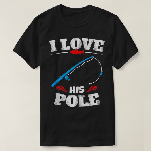  ik hou van zijn poel grappig Vist koppel T-shirt (Design voorkant)