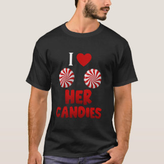 Ik hou van zijn snoepriet Ik hou van haar Snoepjes T-shirt