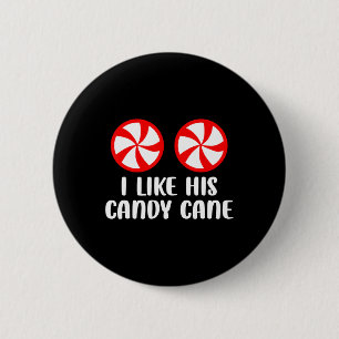 Ik hou van zijn snoepriet leuke kerst koppels matc ronde button 5,7 cm