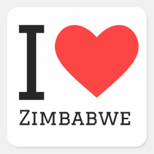 Ik hou van Zimbabwe Vierkante Sticker