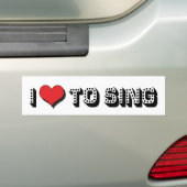 Ik hou van zingen bumpersticker (Op auto)