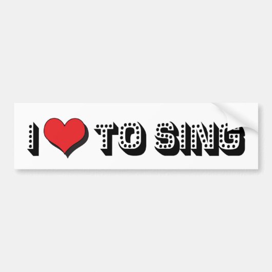 Ik hou van zingen bumpersticker (Voorkant)