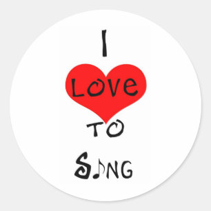 Ik hou van zingen ronde sticker