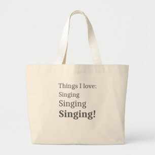 Ik hou van zingen van Karaoke Lover voor zangers Grote Tote Bag