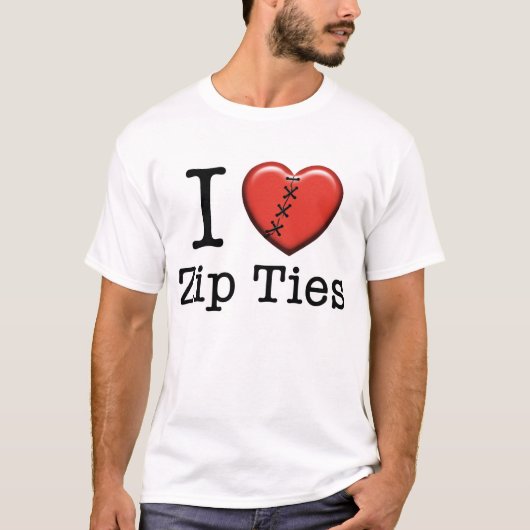 Ik hou van Zip Stropdassen T-shirt (Voorkant)