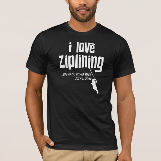 Ik hou van Ziplining  T-shirt (Voorkant)