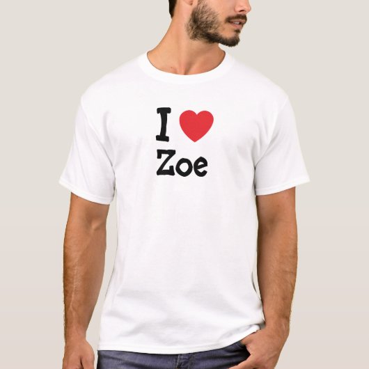 Ik hou van Zoe hart T-Shirt (Voorkant)