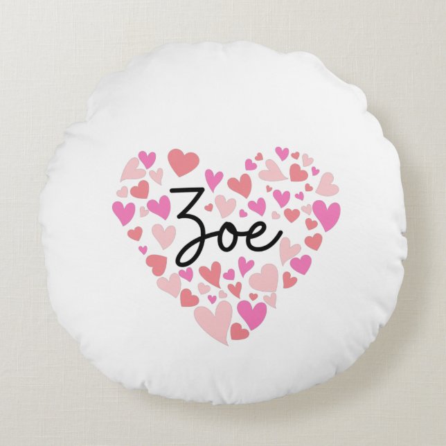 Ik hou van Zoe Rond Kussen (Voorkant)