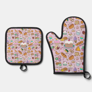 Ik hou van zoet! ovenwant & pannenlap set