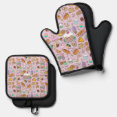 Ik hou van zoet! ovenwant & pannenlap set (Voorkant / Achterkant)