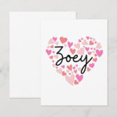 Ik hou van Zoey Bedankkaart (Voorkant / Achterkant)