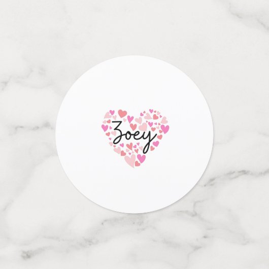 Ik hou van Zoey Confetti (Kleine voorkant)