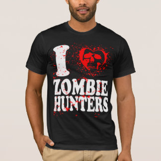 Ik hou van Zombie-jagers Kunst kool Remix T Shirt
