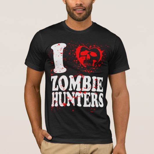 Ik hou van Zombie-jagers Kunst kool Remix T Shirt (Voorkant)