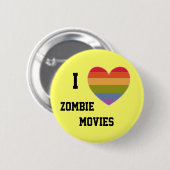 Ik hou van zombiefilms ronde button 5,7 cm (Voorkant /achterkant)