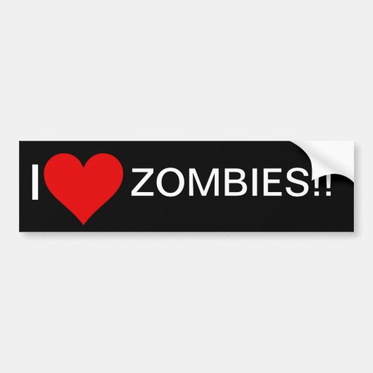 Ik hou van Zombies! Bumpersticker (Voorkant)