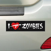 Ik hou van Zombies Bumpersticker (Op auto)