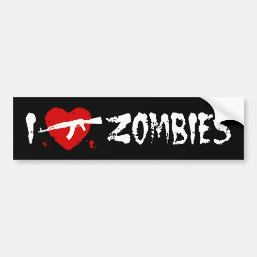 Ik hou van Zombies Bumpersticker (Voorkant)