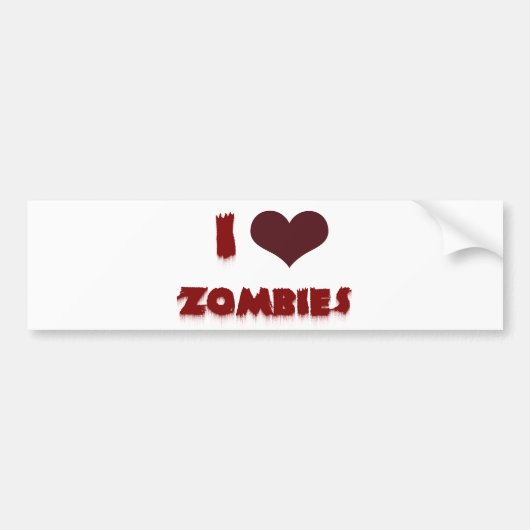 Ik hou van zombies bumpersticker (Voorkant)