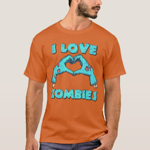 Ik hou van zombies Halloween Horror Grappige Zombi T-shirt