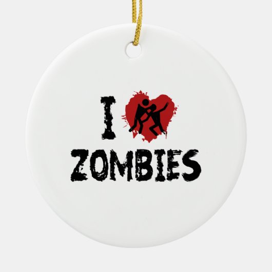 Ik hou van Zombies Keramisch Ornament (Voorkant)