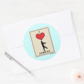 Ik hou van Zombies Ronde Sticker (Envelop)