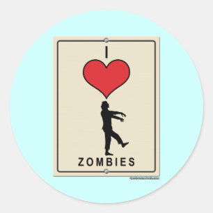 Ik hou van Zombies Ronde Sticker