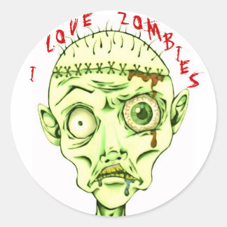 Ik hou van zombies ronde sticker