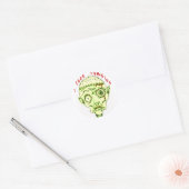 Ik hou van zombies ronde sticker (Envelop)