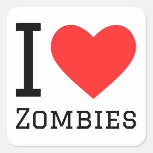 Ik hou van zombies vierkante sticker