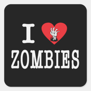Ik hou van Zombies Vierkante Sticker