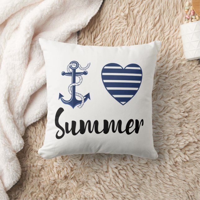 Ik hou van zomer, anker en hart kussen (Deken)