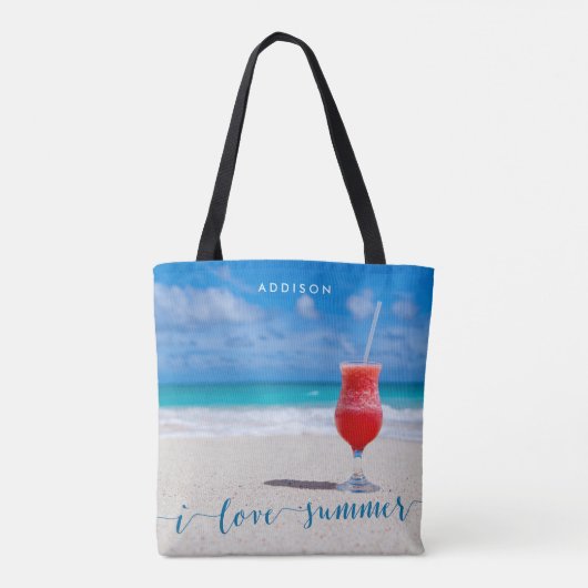 Ik Hou Van Zomer Strand Tassen Voeg Uw Foto Toe (Achterkant)