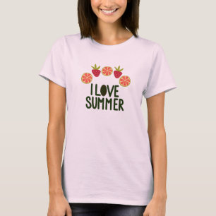 Ik hou van zomer vrouwen schattige T-shirts met fr