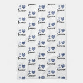 Ik hou van zomeranker en gestreept hart theedoek (Verticaal)