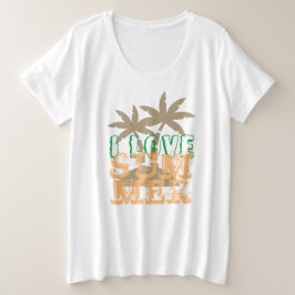 Ik hou van zomerkleurige zomervibes sublimatie grote maat t-shirt
