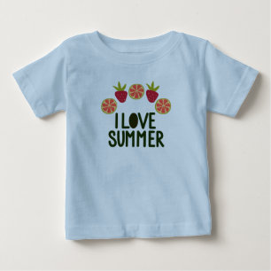 Ik hou van zomerse Baby schattige T-shirts met fru