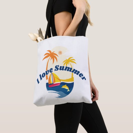 Ik hou van zomerse Canvas tas (Dichtbij)
