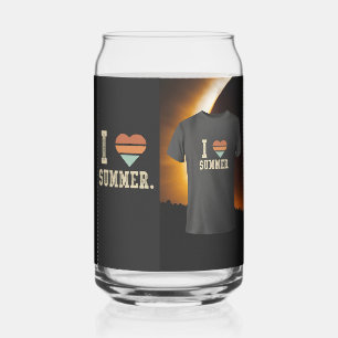 Ik hou van zomerse prints blikvorm glas