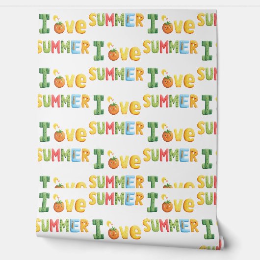 Ik hou van zomerse teksten behang (Afrollen)