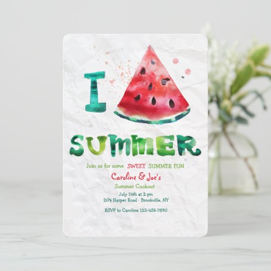 Ik hou van zomerse uitnodiging (Staand voorkant)
