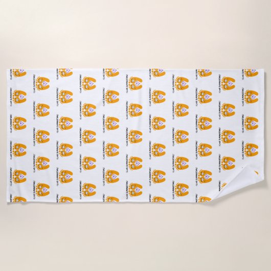 Ik hou van zomertijd blote voeten Schattige Strandlaken (Voorkant)