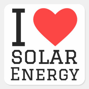 Ik hou van zonne-energie vierkante sticker