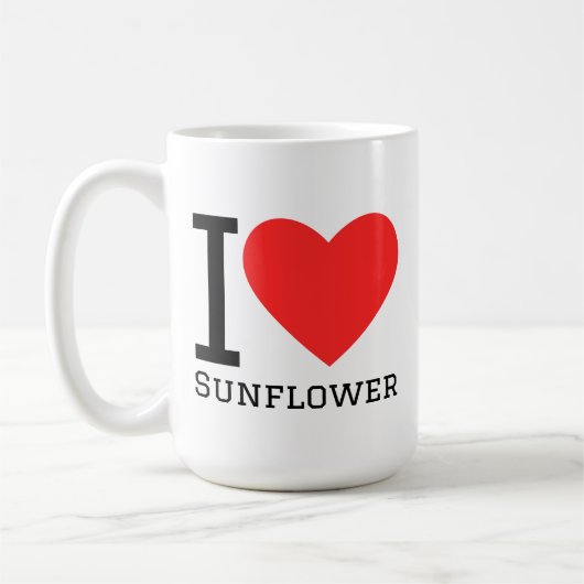 Ik hou van zonnebloem koffiemok (Links)
