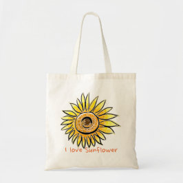 Ik hou van zonnebloem tote bag