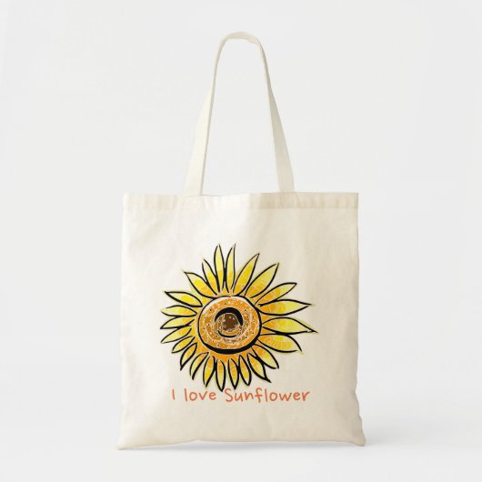Ik hou van zonnebloem tote bag (Voorkant)