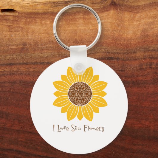 Ik hou van zonnebloemen sleutelhanger (Voorkant)