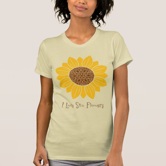 Ik hou van zonnebloemen t-shirt (Voorkant)